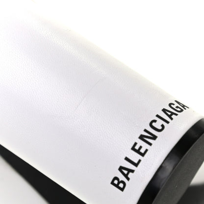 Balenciaga Shiny Sheepskin 20mm Oval Booties 37 White Black 10 of 11