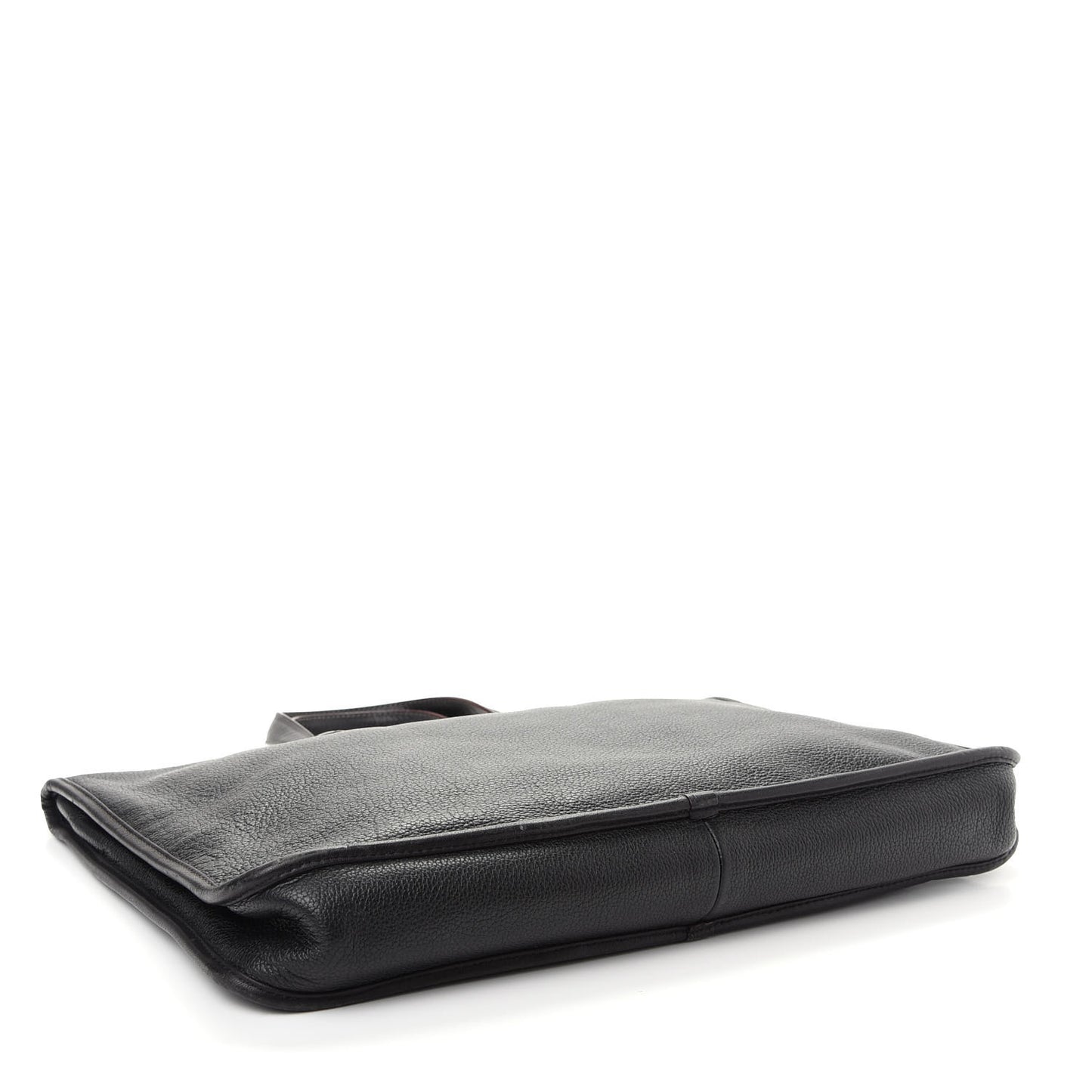 Grained Calfskin Briefcase Black