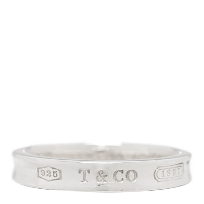 Tiffany Sterling Silver Narrow 1837 Band Ring 59 8.75 1 of 4