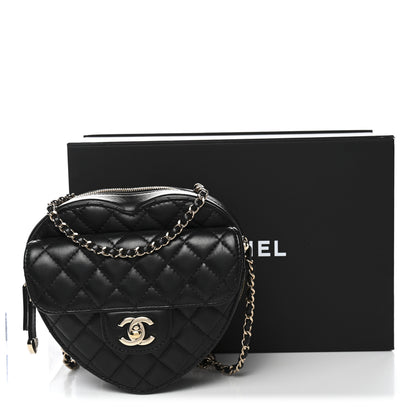 Chanel Lambskin Quilted CC In Love Heart Bag Black 11 of 11