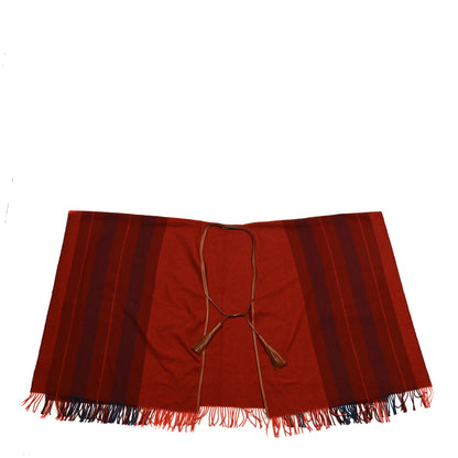 Hermes Merino Wool Cashmere Rocabar Poncho Rouge H 1 of 3