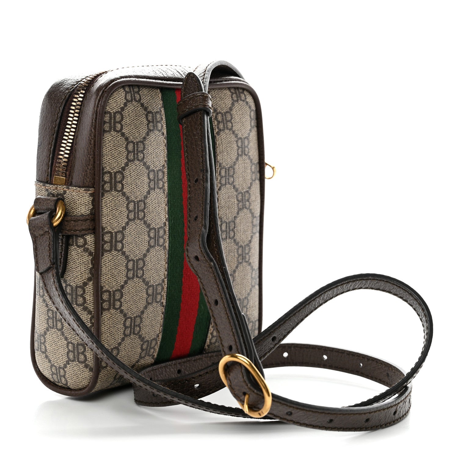 Gucci X BALENCIAGA BB Supreme Monogram Web Mini Ophidia Messenger Beige New Acero 3 of 13