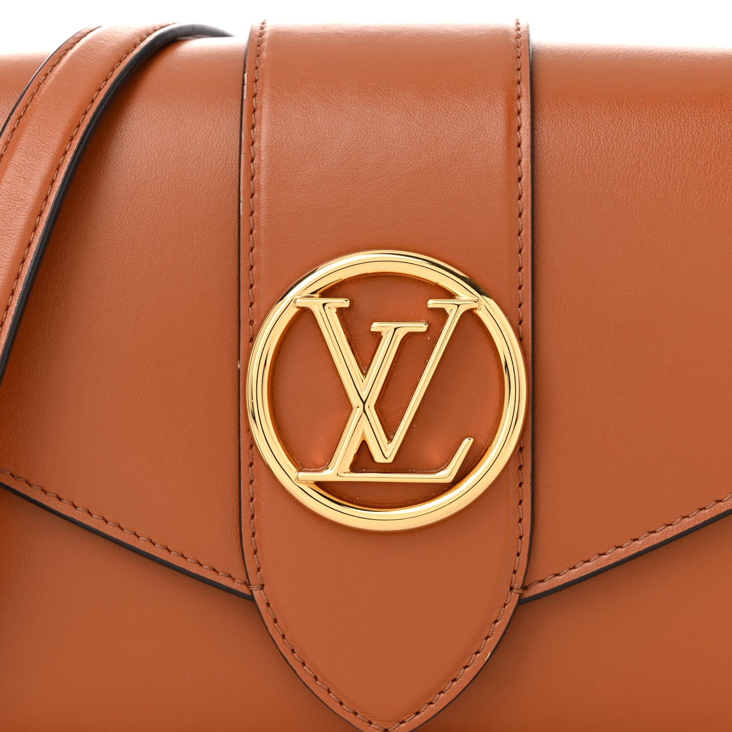 Smooth Calfskin LV Pont 9 Golden Siena
