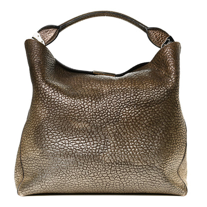 Burberry Metallic Signature Grain Medium Lindburn Hobo Gold 1 of 13