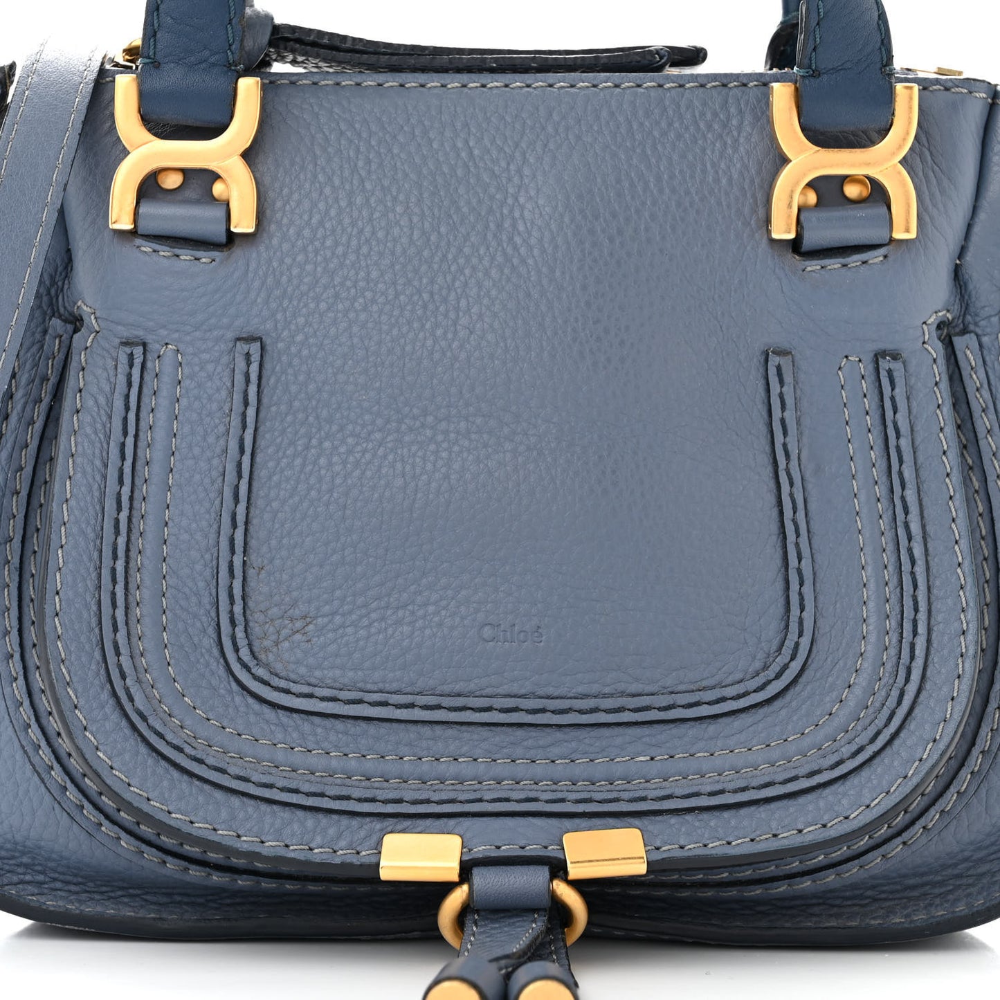 Calfskin Small Marcie Satchel Shady Cobalt