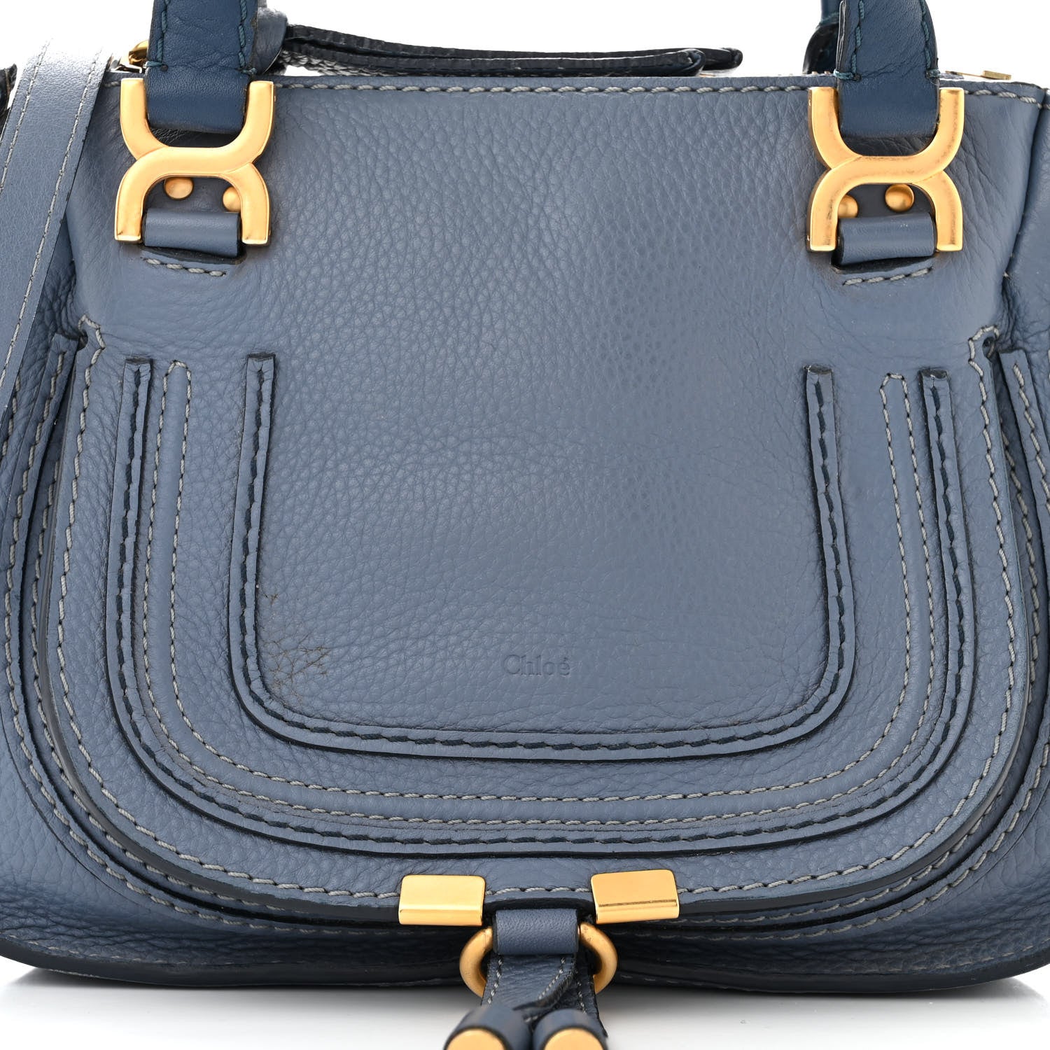 Chloe Calfskin Small Marcie Satchel Shady Cobalt 8 of 16