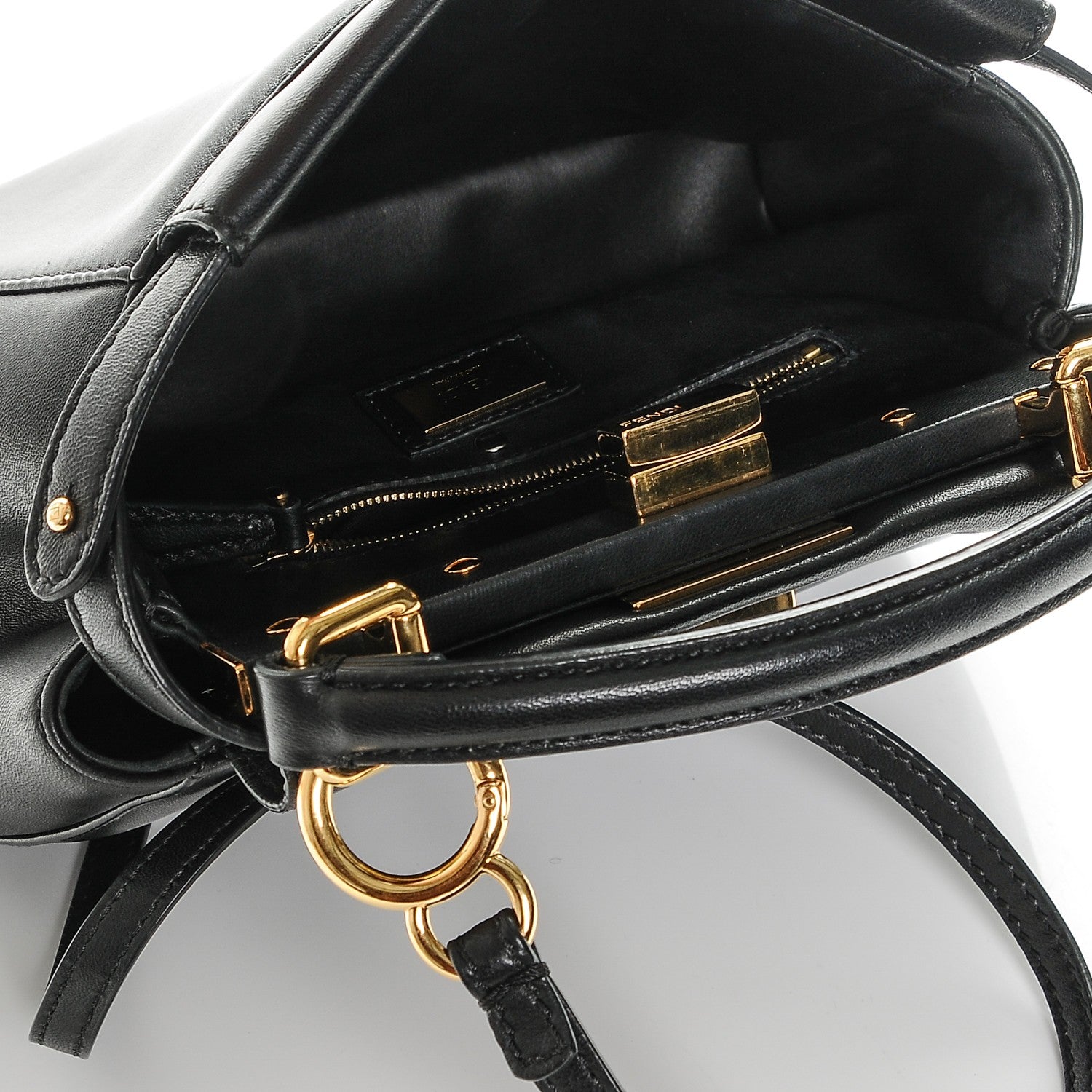 Fendi Nappa Mini Peekaboo Iconic Satchel Black 6 of 8