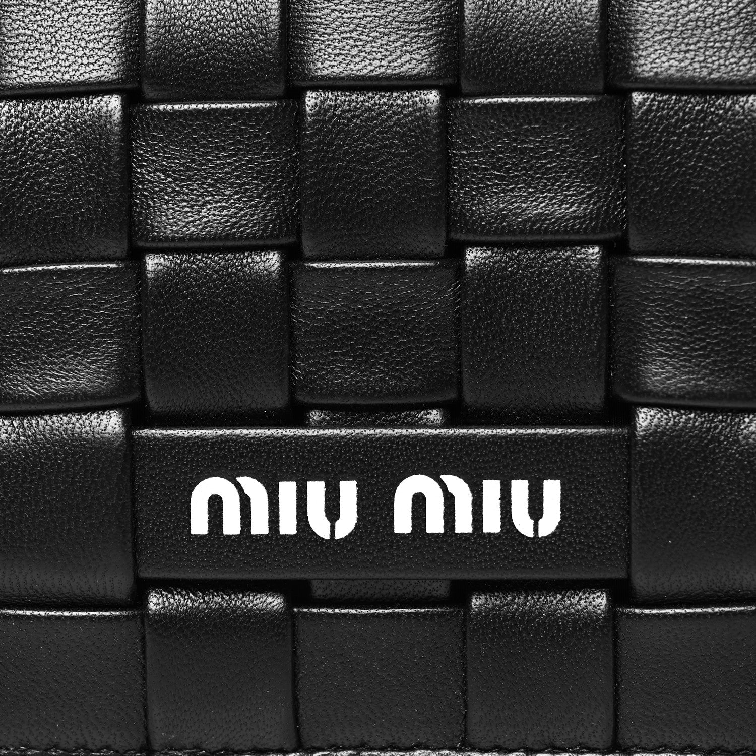 Miu Miu Nappa Woven Bifold Wallet Black 8 of 8