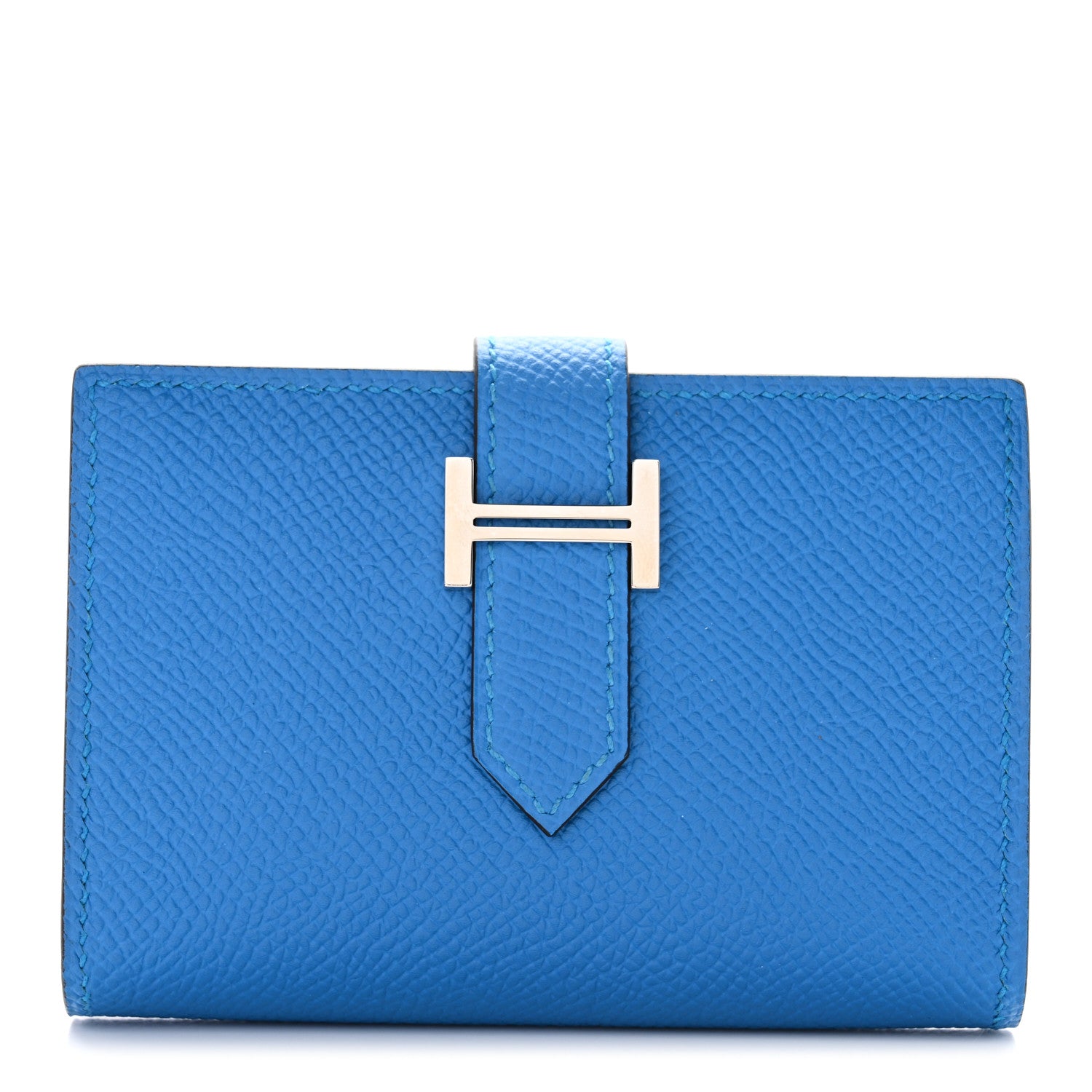 Hermes Epsom Bearn Card Holder Wallet Turquoise 1 of 8