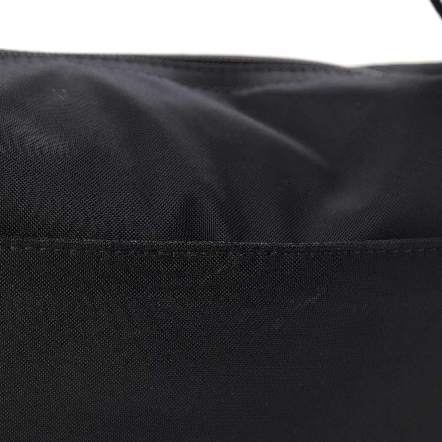 Balenciaga Recycled Sport Nylon Logo Embroidered Large Wheel Sling Bag Black White 10 of 10