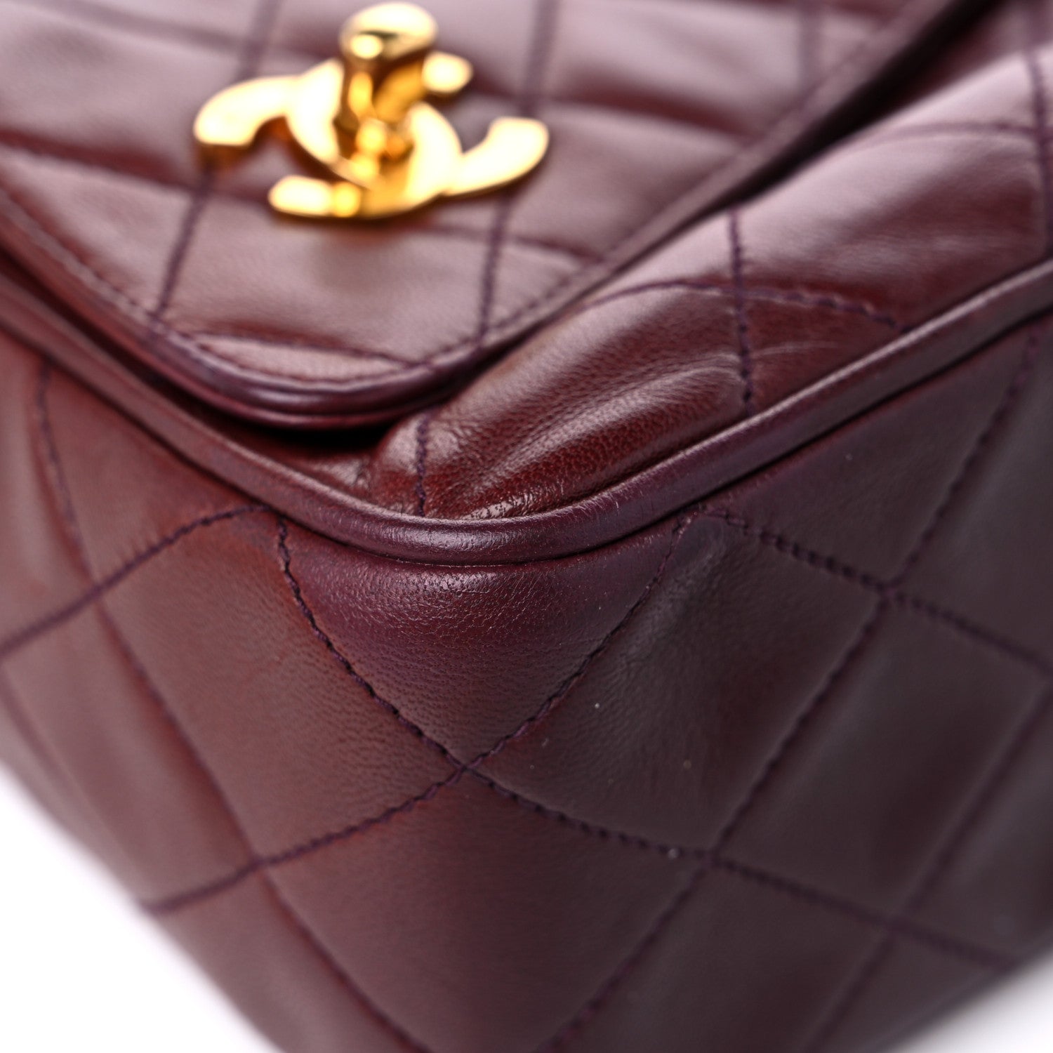 Chanel Lambskin Quilted Tassel CC Camera Case Burgundy 9 of 14