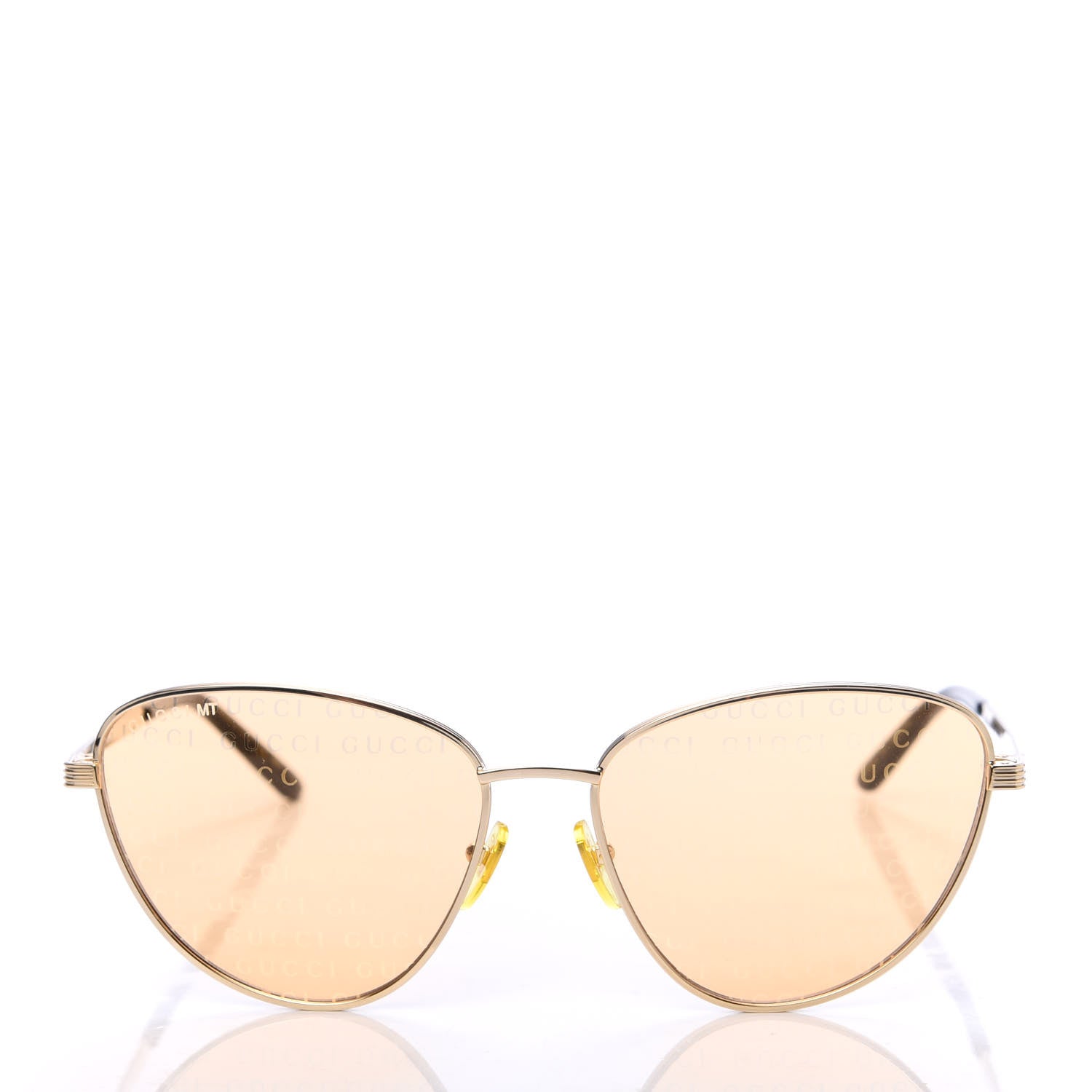 Gucci Cat Eye Logo Sunglasses GG0803S Gold 2 of 7