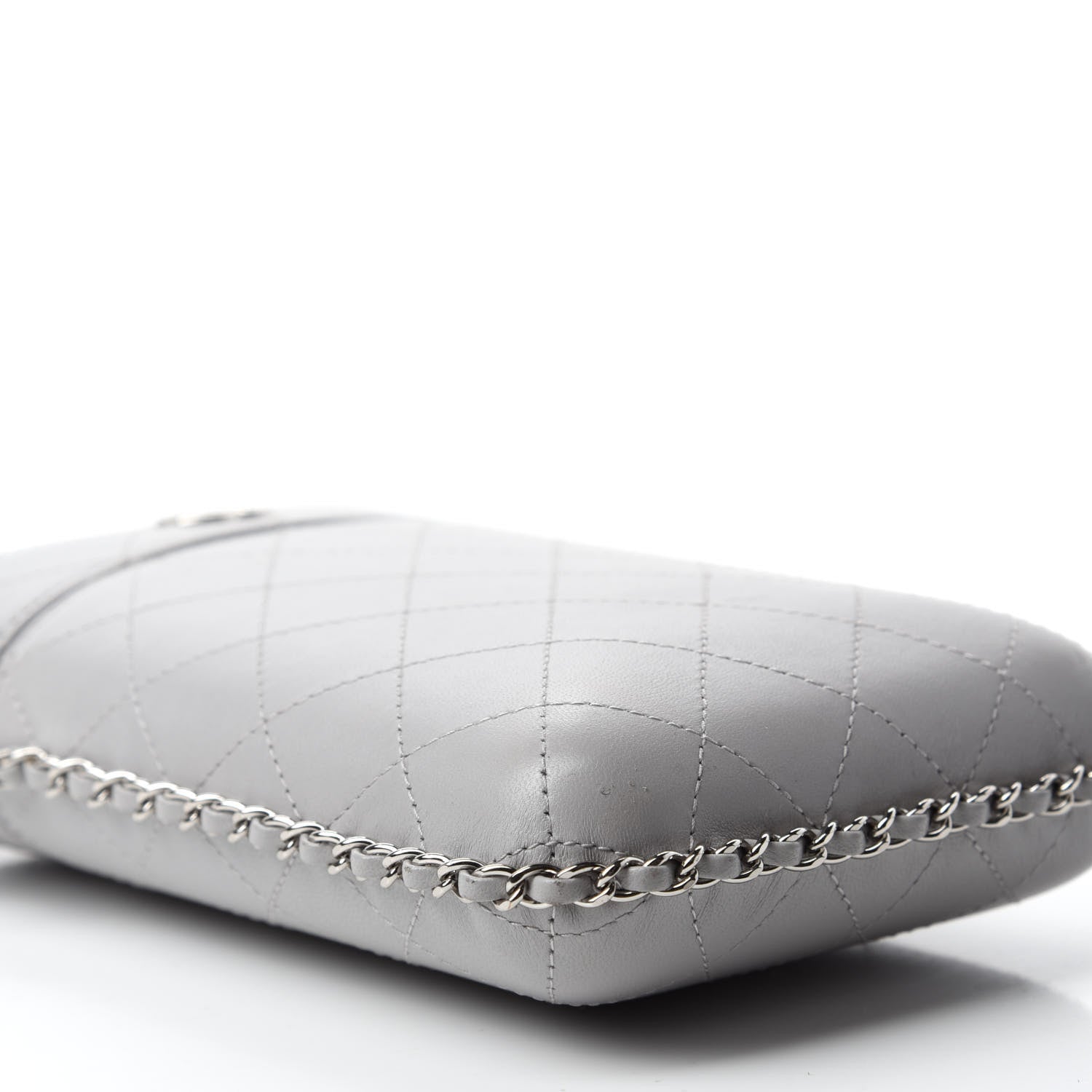 Chanel Lambskin Quilted Chain Around Phone Holder Grey 6 of 11