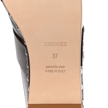 Hermes Calfskin Calya Mules 37 Cafe 8 of 13