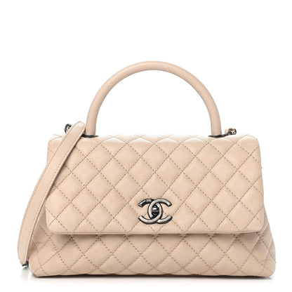 Chanel Caviar Quilted Small Coco Handle Flap Light Beige 1 of 8