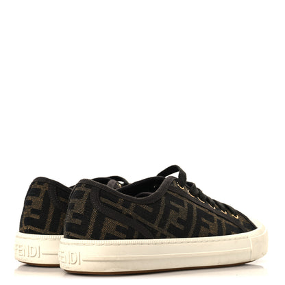 Fendi Fabric Jacquard FF Womens Domino Low Top Sneakers 36 Tobacco 5 of 9