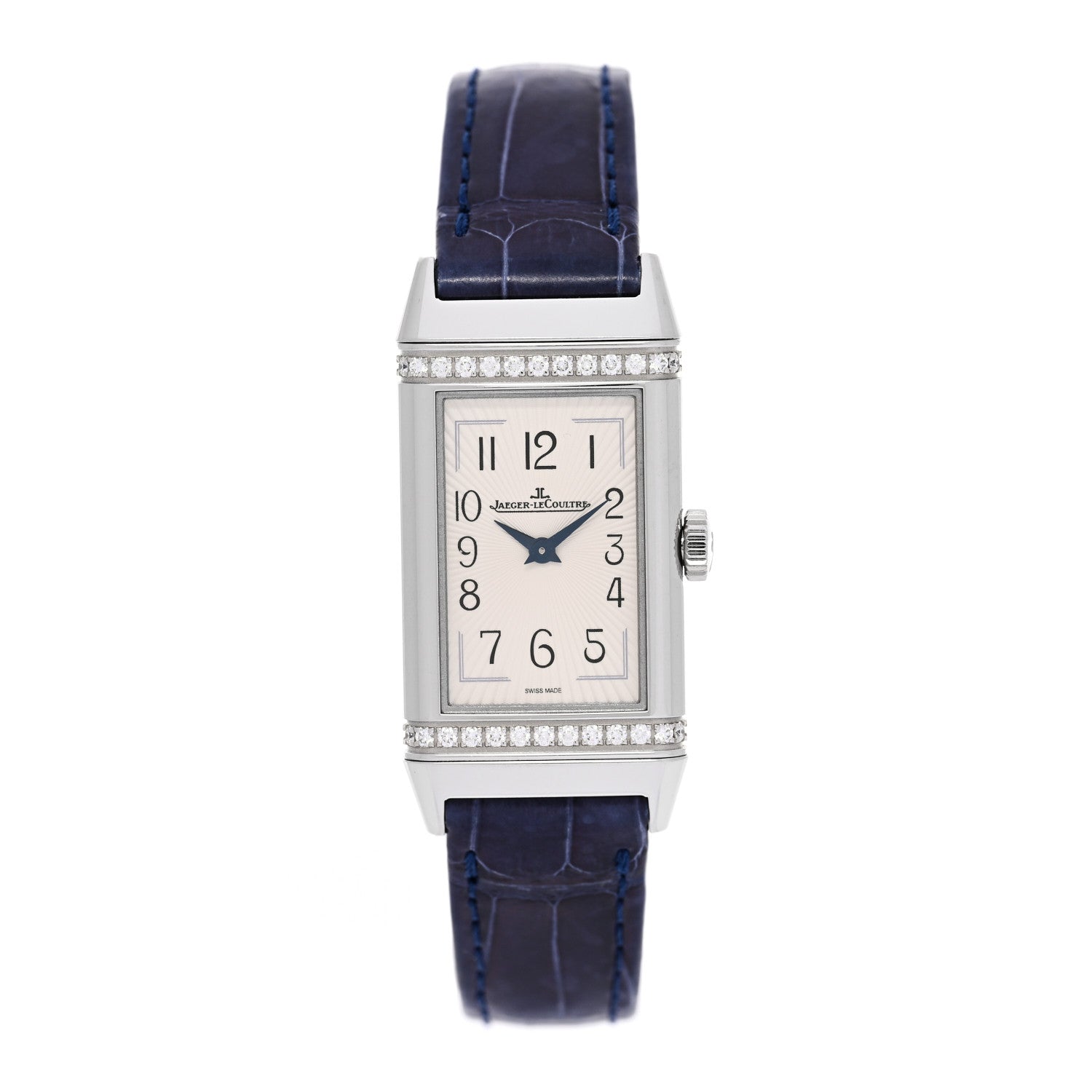 Jaeger-LeCoultre Stainless Steel Alligator Diamond 20mm Reverso One MonoFace Quartz Watch Q3288420 1 of 4