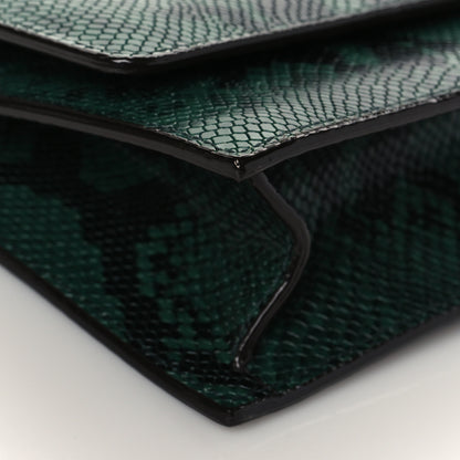 Jimmy Choo Calfskin Snakeskin Embossed Varenne Chain Clutch Dusk 8 of 9