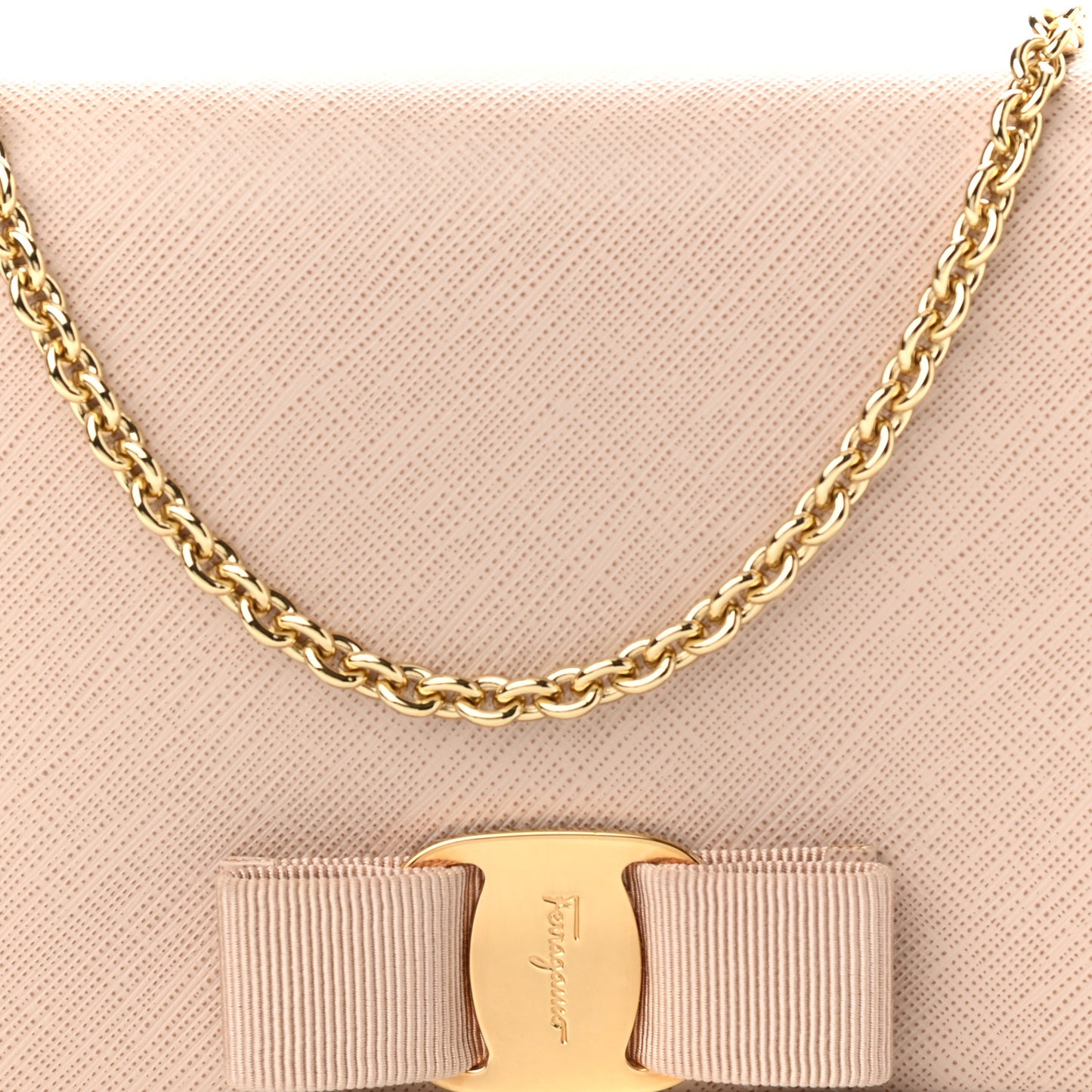 Calfskin Miss Vara Wallet On Chain New Bisque