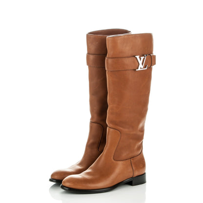 Louis Vuitton Calfskin Legacy Flat High Boots 36 Brown 3 of 7