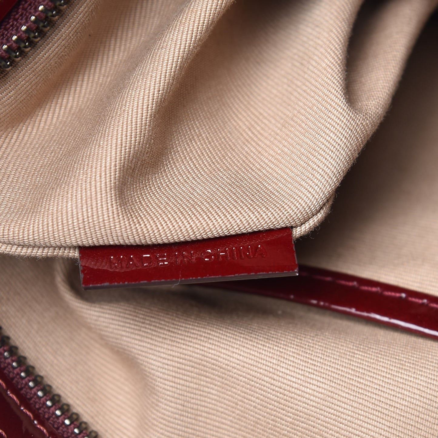 Patent Nova Check Shopper Tote Red