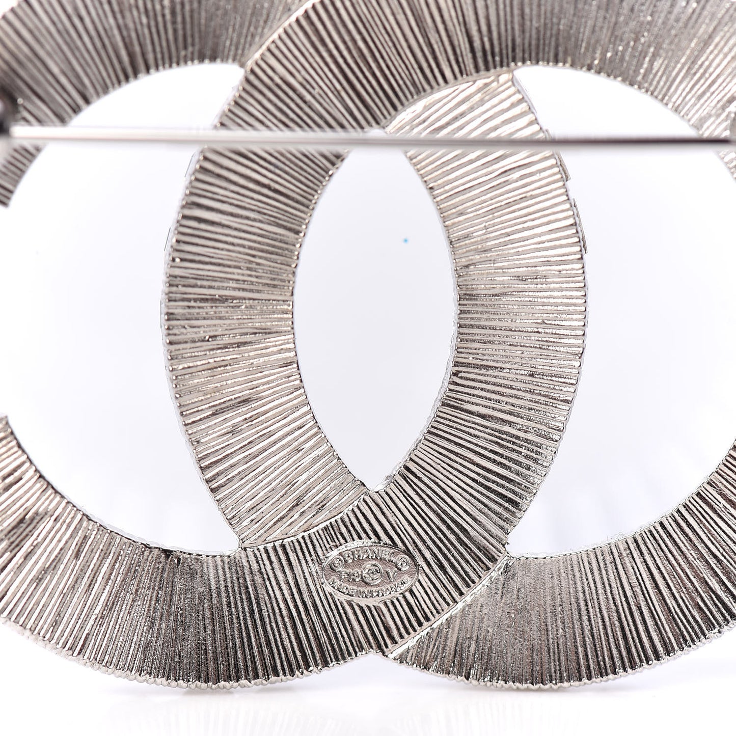 Baguette Crystal CC Brooch Silver