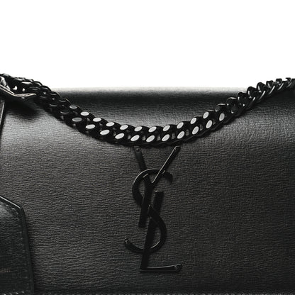 Saint Laurent Calfskin Medium Monogram Monochrome Sunset Black 8 of 11