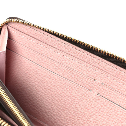 Louis Vuitton Damier Ebene Clemence Wallet Rose Ballerine 10 of 12