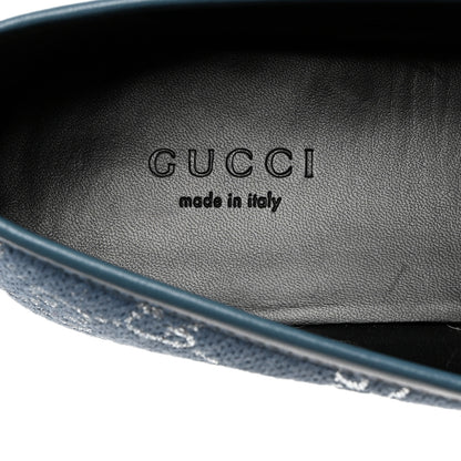 Gucci Canvas Lame GG Monogram Horsebit Womens Jordaan Loafers 37 Blue Silver Cornflower Blue 6 of 9