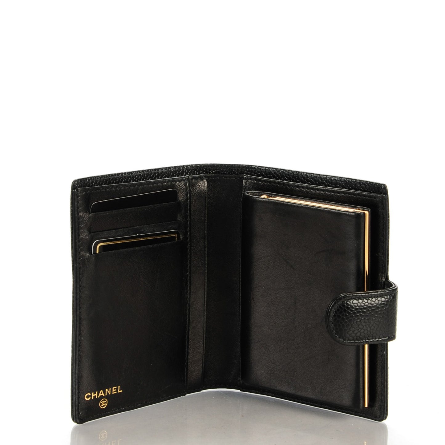 Caviar Timeless CC Compact French Wallet Black