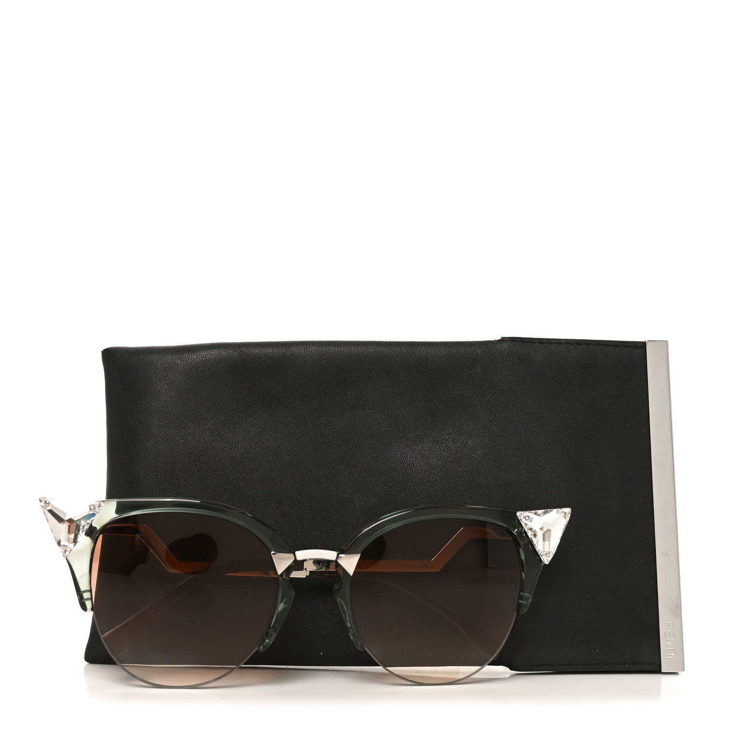 Fendi Iridia Cat Eye Sunglasses FF 0041/S Green 7 of 7