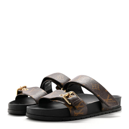 Louis Vuitton Bom Dia Flat Mule Sandals 36 Black 3 of 13