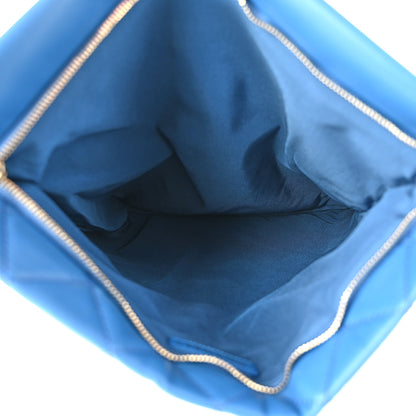 Chanel Lambskin Quilted Fold Over Clutch Blue 5 of 7