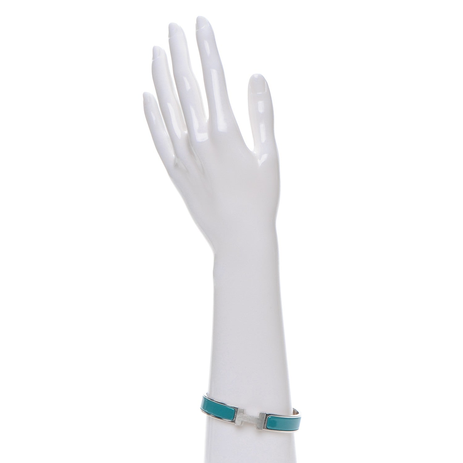 Hermes Enamel Narrow Clic Clac H Bracelet GM Bleu Canard 2 of 5