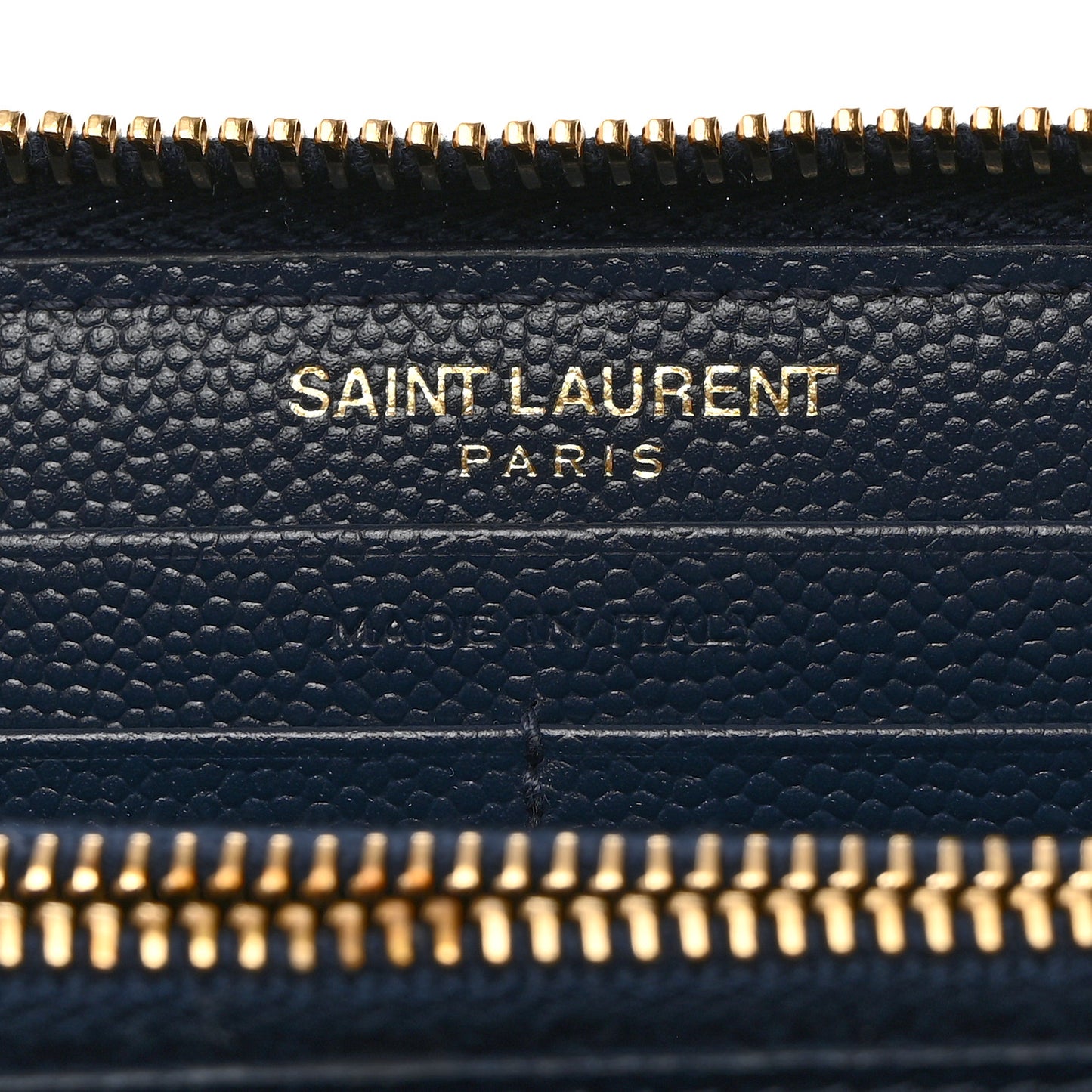 Grain De Poudre Matelasse Chevron Monogram Zip Around Wallet Navy