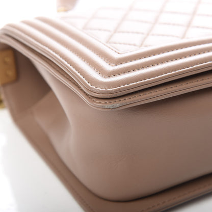 Chanel Lambskin Quilted Medium Boy Flap Beige 9 of 12