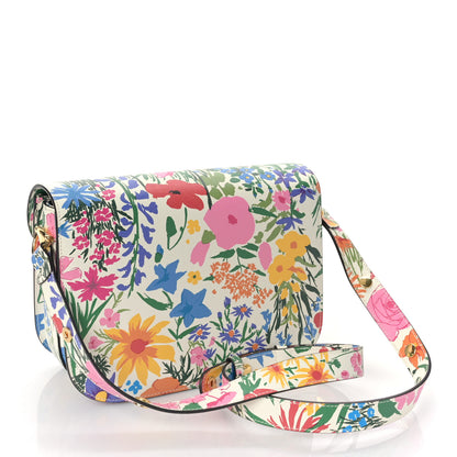 Gucci X KEN SCOTT New Shangai Calfskin Jardin D'Avril Floral Print Horsebit 1955 Shoulder Bag Ivory Pink Wild Rose 2 of 8