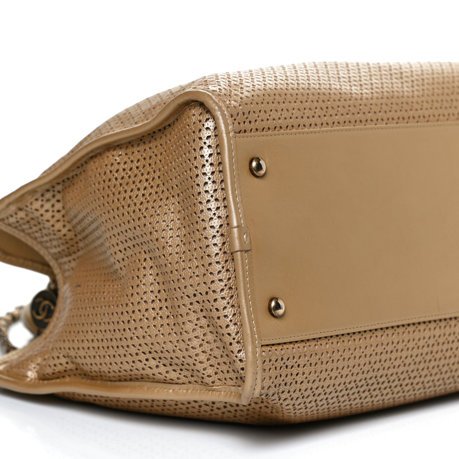 Chanel Metallic Calfskin Perforated Up In The Air Tote Gold 9 of 12
