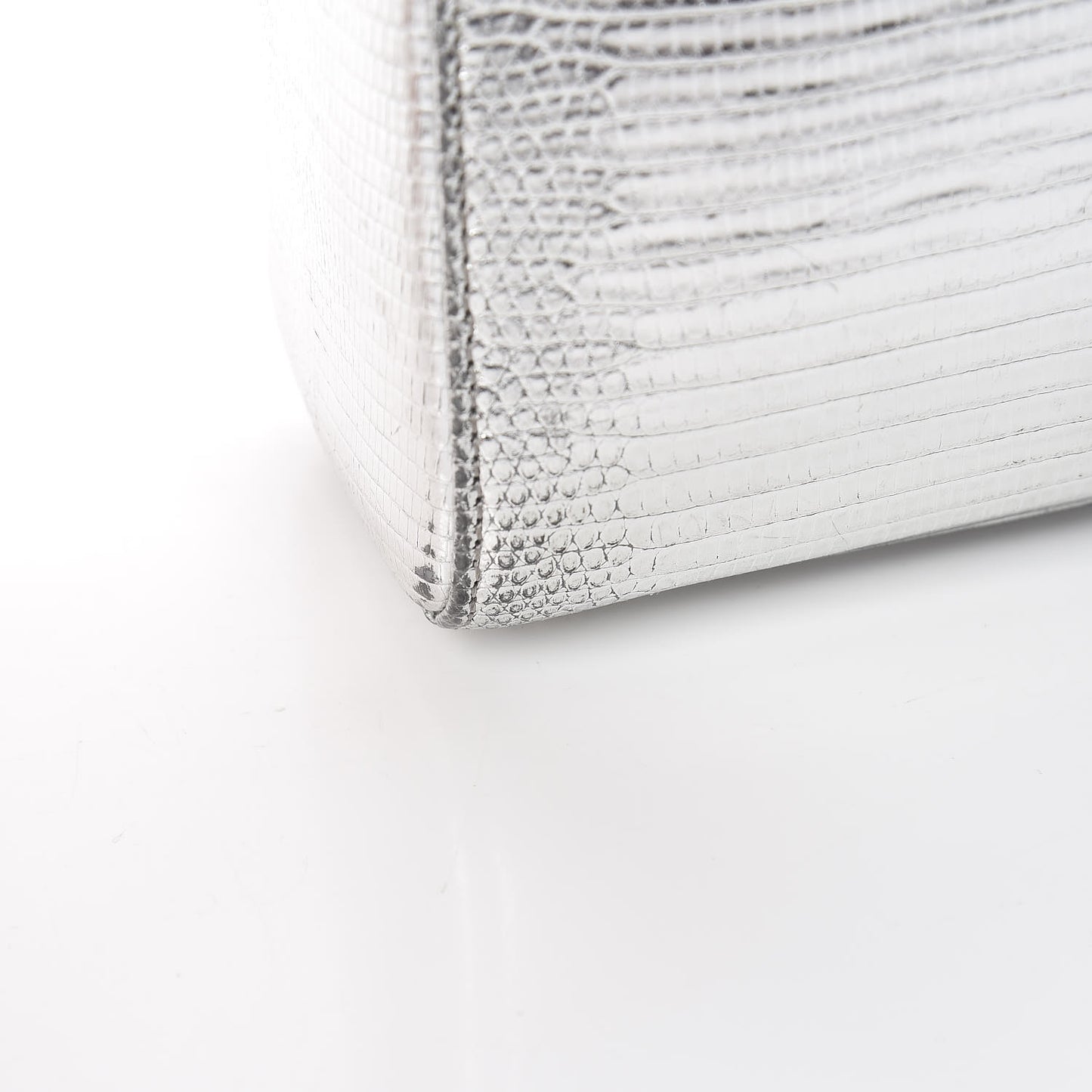 Metallic Lizard Mini Lady Dior Silver