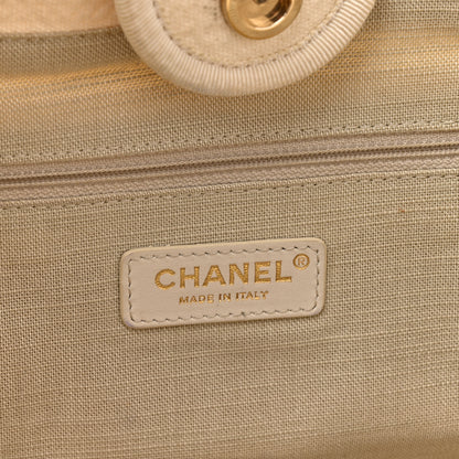 Chanel Mixed Fibers Small Deauville Tote White 7 of 19