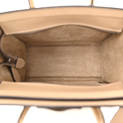 Celine Drummed Calfskin Nano Luggage Dune 5 of 10
