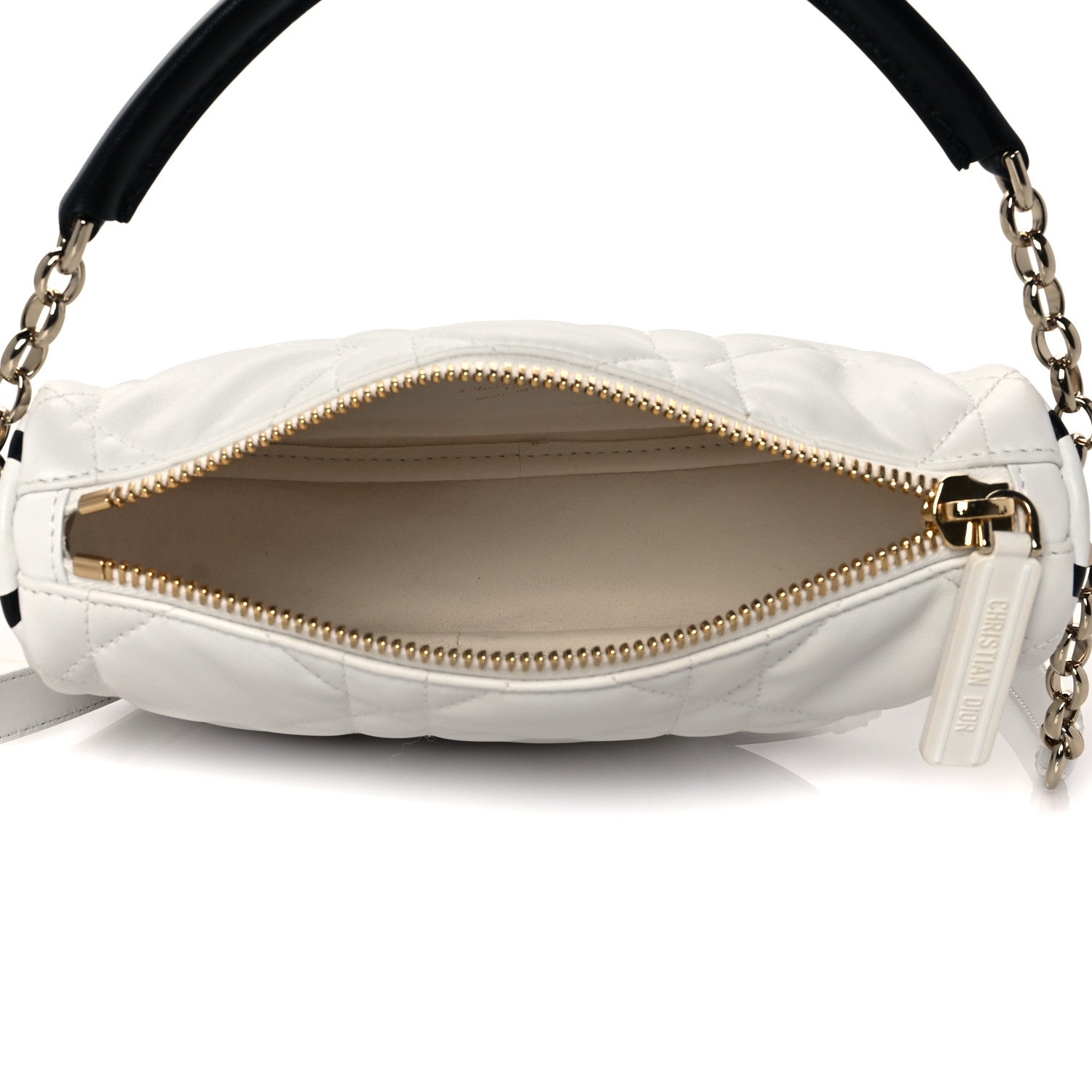 Christian Dior Lambskin Cannage Small Dior Vibe Hobo Bag White 4 of 8