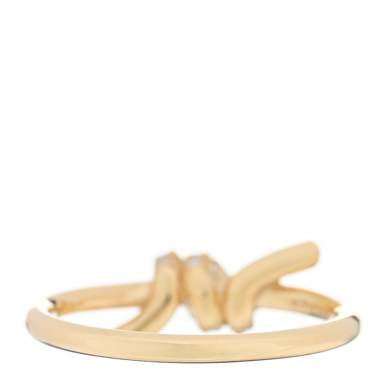 Tiffany 18K Yellow Gold Diamond Small Knot Ring 51 5.75 3 of 4