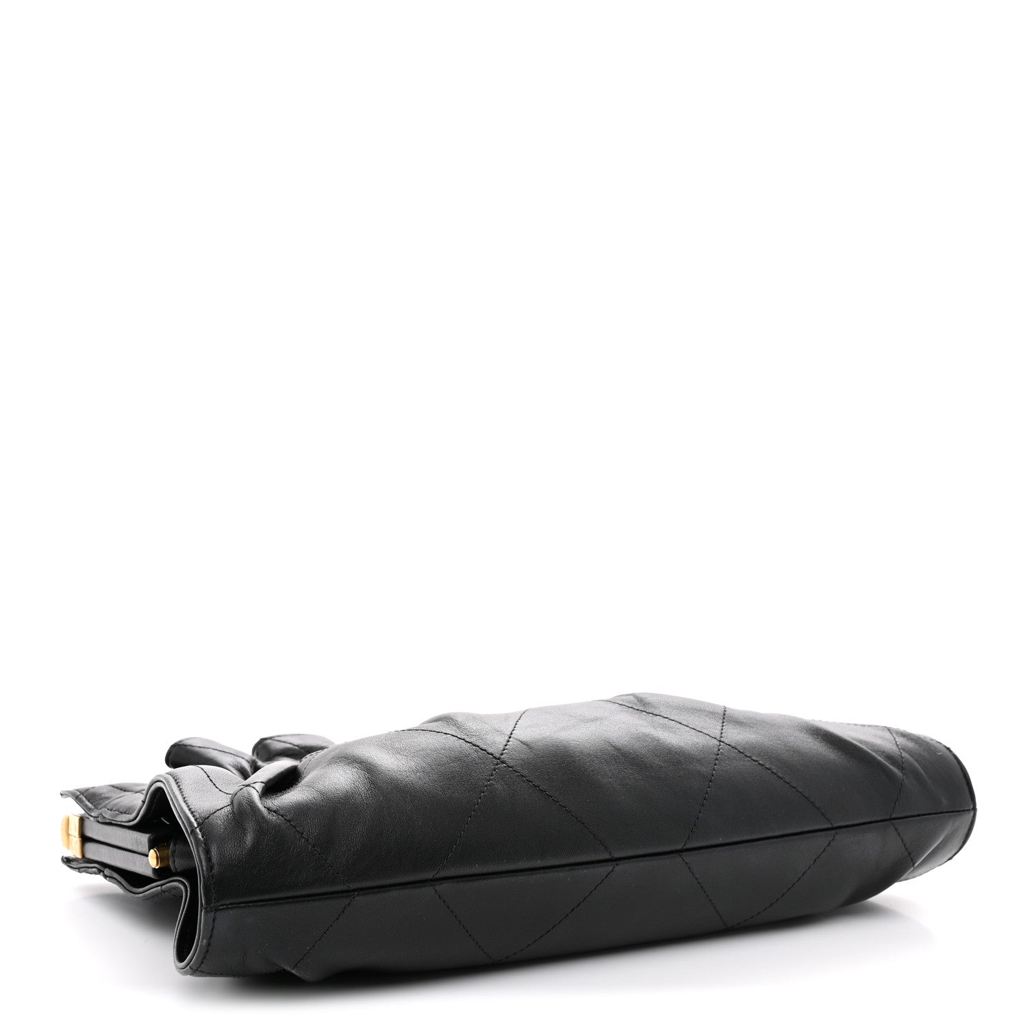 Chanel Lambskin Quilted Ruffled Romance Clutch Black 4 of 7