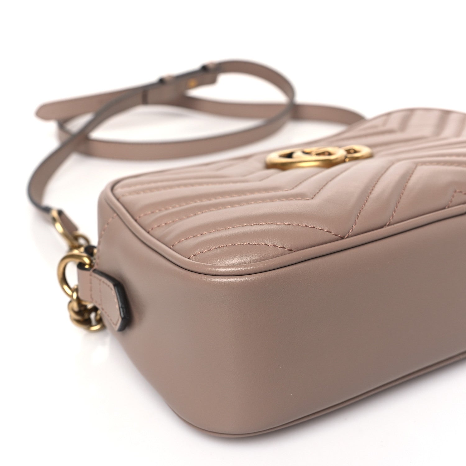 Gucci Calfskin Matelasse Small GG Marmont Chain Shoulder Bag Porcelain Rose 8 of 9