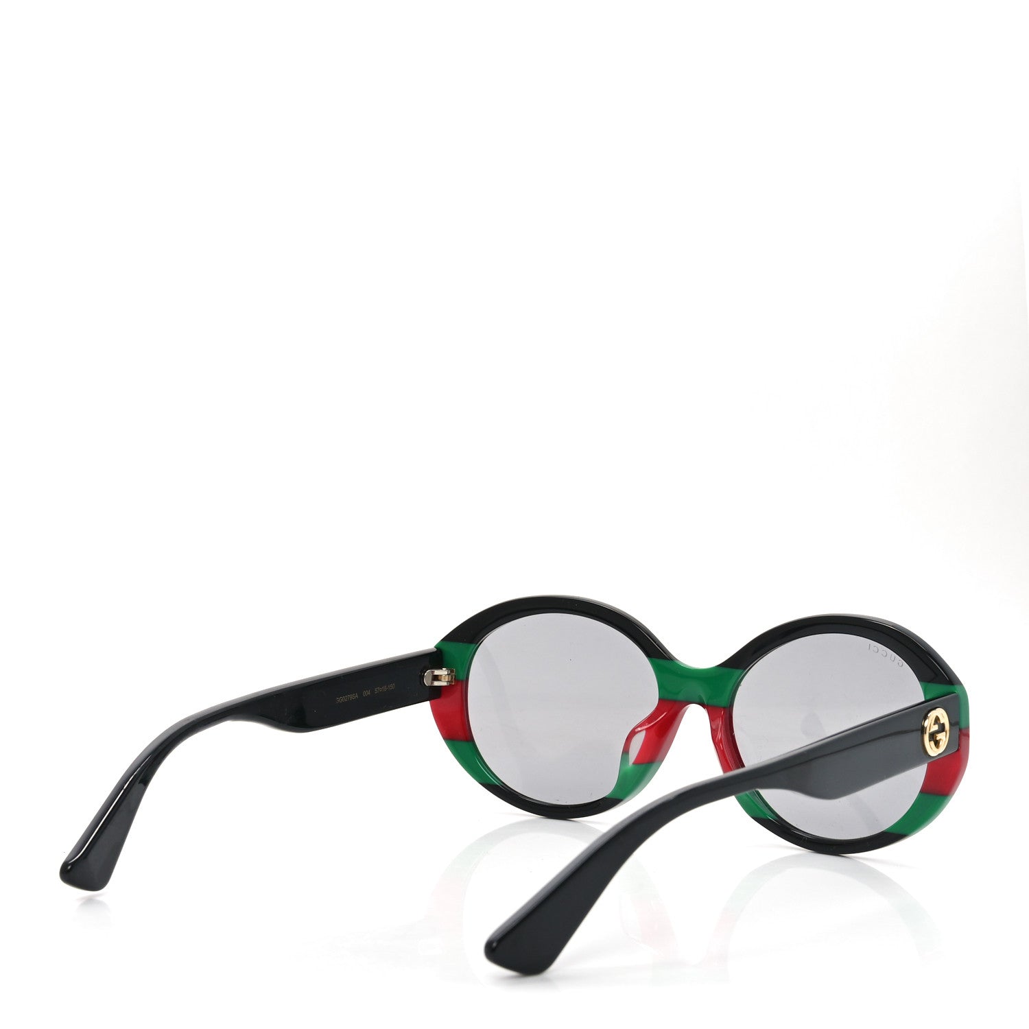Gucci Round Web Sunglasses GG0279SA Black Green 4 of 7