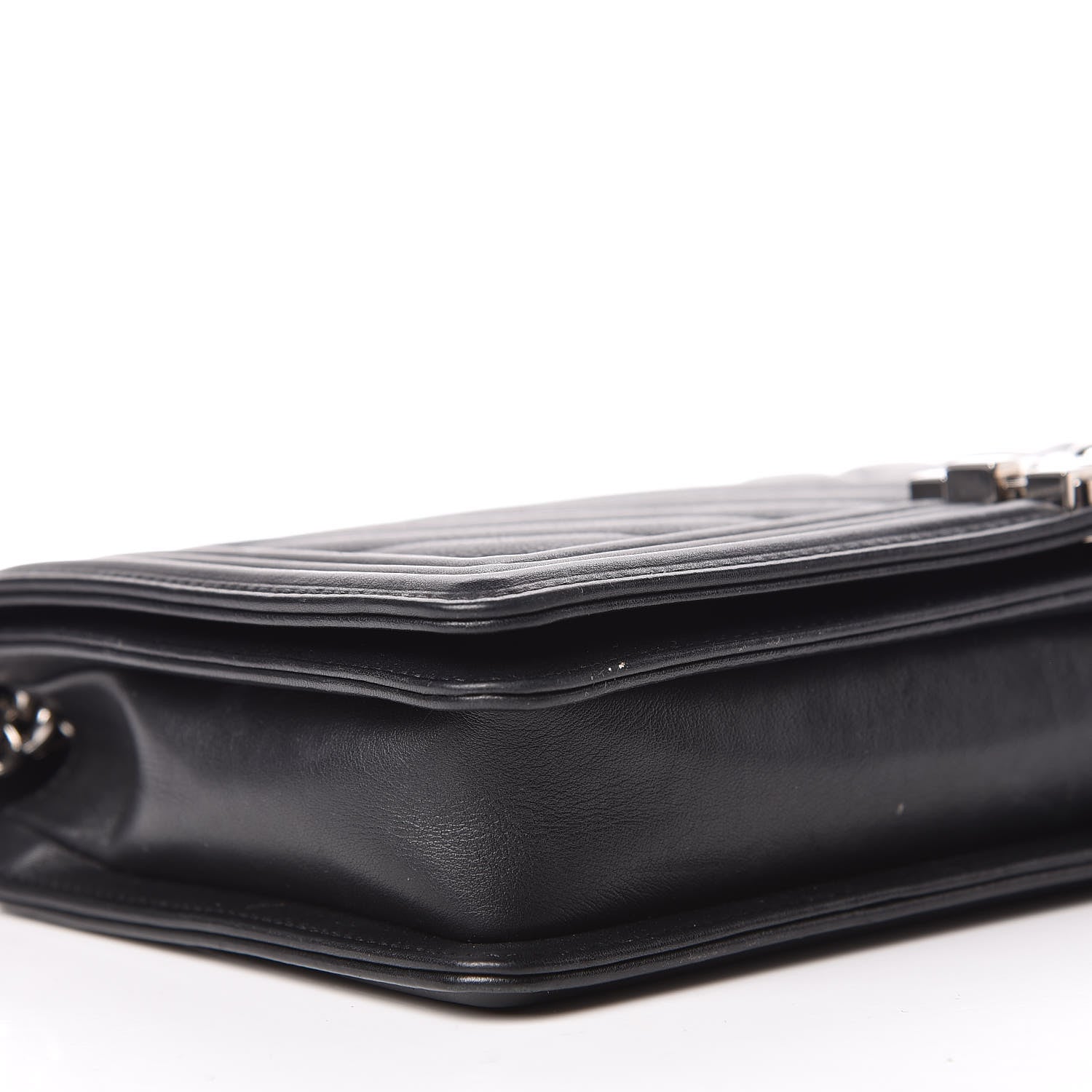 Chanel Calfskin Chevron Quilted Boy Convertible Clutch Flap Black 6 of 21