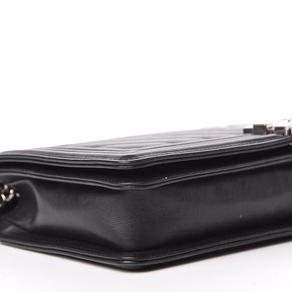 Chanel Calfskin Chevron Quilted Boy Convertible Clutch Flap Black 6 of 21