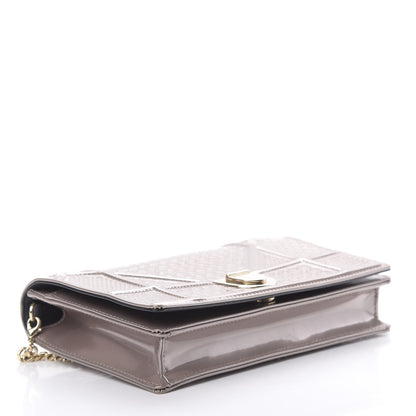 Christian Dior Metallic Patent Micro-Cannage Diorama Wallet on Chain Pouch Hyper Pink 4 of 14