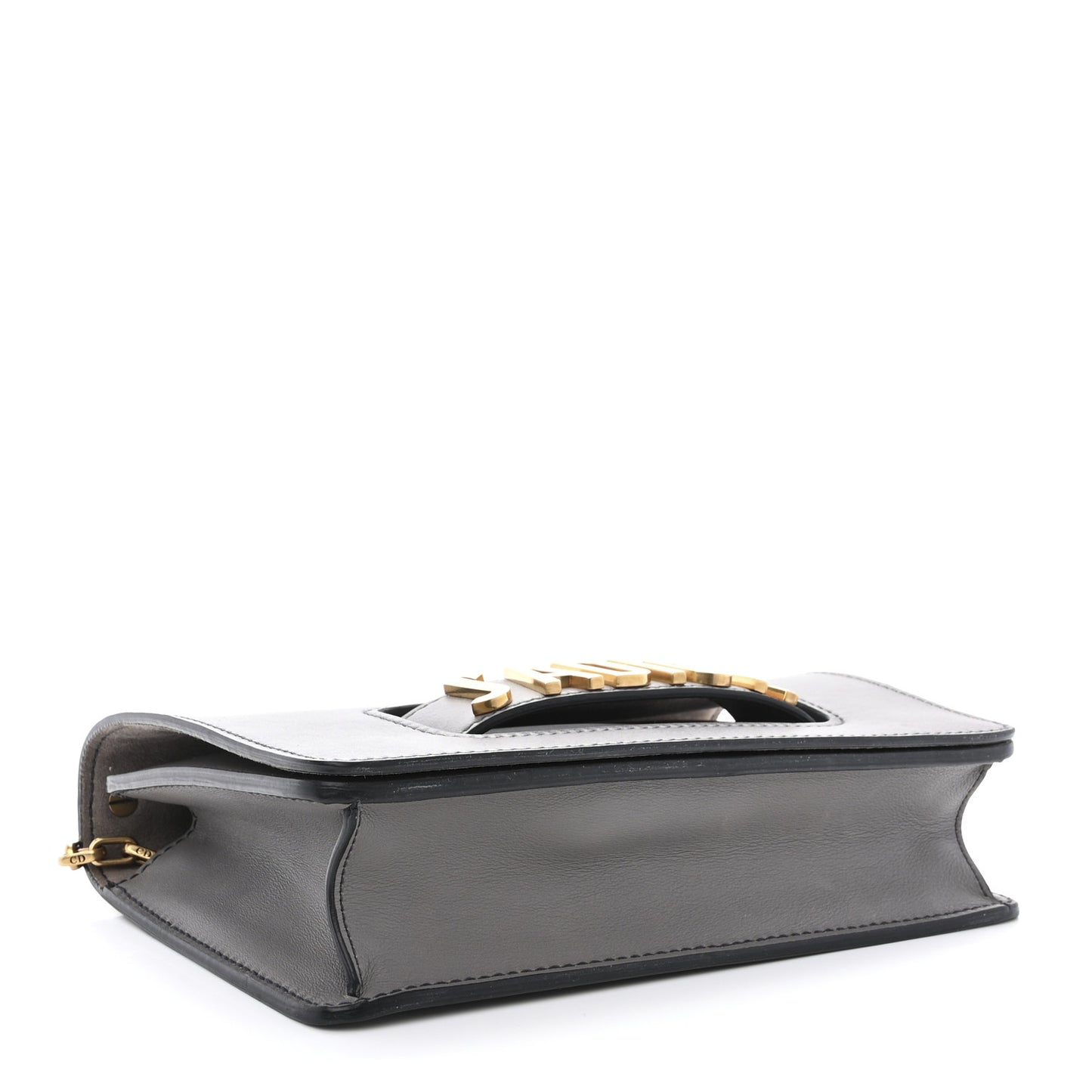 Calfskin Medium J'Adior Chain Flap Bag Iron Grey